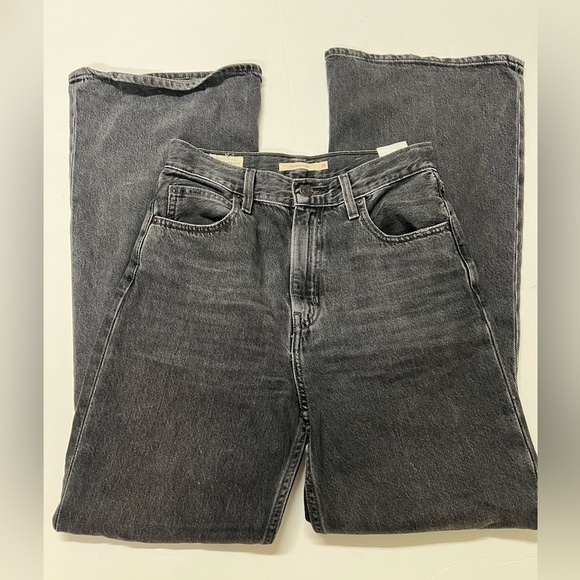 Levis Womens Such A Doozie Black 70s High Rise Premium Flare Jeans Size 26 X 32 - Picture 3 of 10